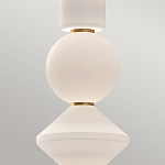 Подвесной светильник белого цвета с тремя геометрическими плафонами Alora Mood варинант исполнения - 9 | Loft Concept в Тюмени