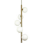 Подвесной светильник с 5-ю сферическими плафонами из матового стекла Pearls Suspension Brass Tube Hanging Lamp варинант исполнения - 1 | Loft Concept в Тюмени