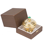 Сахарница металлическая с гравировкой и натуральным камнем Малахит в подарочной коробке Metal Stone Sugar Bowls варинант исполнения - 3 | Loft Concept в Тюмени