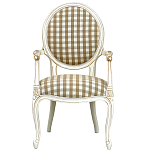Стул с подлокотниками и круглой спинкой  Checkered Upholstery Chair обивка в клетку варинант исполнения - 2 | Loft Concept в Тюмени