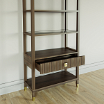 Стеллаж Elsa Dreams Walnut со стеклянными полками и ящиком варинант исполнения - 3 | Loft Concept в Тюмени