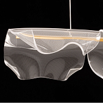 Люстра линейная с 3-мя белыми волнистыми плафонами Wave Line варинант исполнения - 6 | Loft Concept в Тюмени