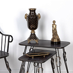 Ваза черного цвета из фарфора с золотистым узором и бронзовыми элементами Eden Garden porcelain and bronze варинант исполнения - 3 | Loft Concept в Тюмени