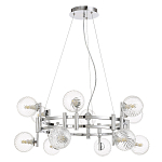 Люстра подвесная с 12-ю рельефными прозрачными плафонами из стекла и основанием цвета Хром Perforated Glass Bubbles варинант исполнения - 1 | Loft Concept в Тюмени