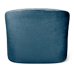 Стул с мягкой синей обивкой из велюра и подъемно-поворотным механизмом на белых колесиках Harper Blue and White варинант исполнения - 3 | Loft Concept в Тюмени