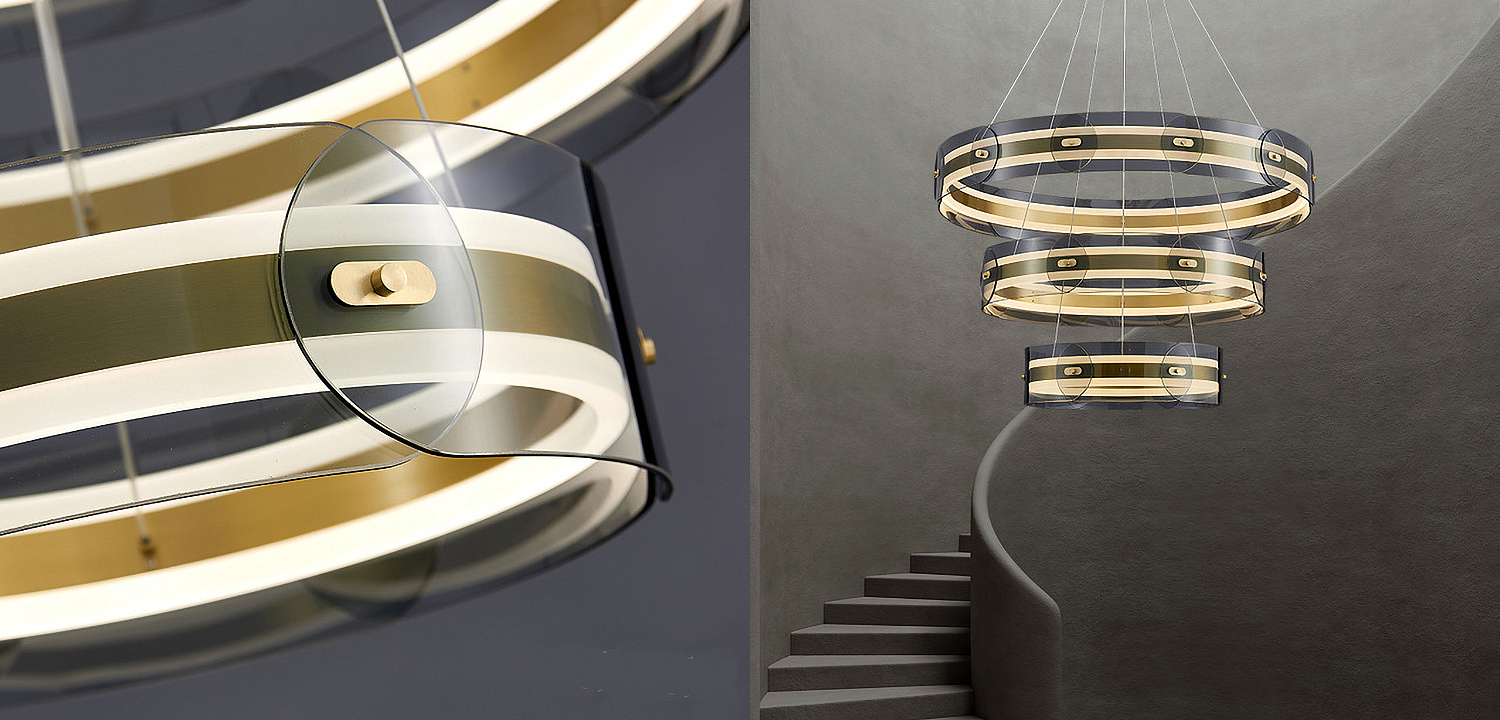 Люстра Gold 3 ring horizontal chandelier Люстра Gold 3 ring horizontal chandelier - Loft-Concept в Тюмени