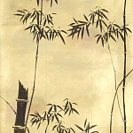 Обои ручная роспись Bamboo Quicksilver on Warm Gold gilded tea paper варинант исполнения - 1 | Loft Concept в Тюмени