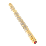 Ручка шариковая металлическая с гравировкой и красным фианитом в деревянной коробке Metal Pens варинант исполнения - 3 | Loft Concept в Тюмени