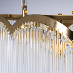 Люстра прямоугольная на цепях с прозрачными трубками и волнистым краем Nembus варинант исполнения - 7 | Loft Concept в Тюмени