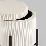 Молочный пуф на черных ножках SANJAY варинант исполнения - 3 | Loft Concept в Тюмени