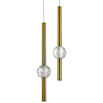 Подвесной светильник с 2-мя плафонами Celestin Spheres Brass Hanging Lamp варинант исполнения - 1 | Loft Concept в Тюмени