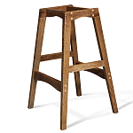 Барный стул со спинкой на 4-х деревянных ножках Коричневый Велюр Vendramin Chair  варинант исполнения - 6 | Loft Concept в Тюмени