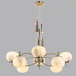 Люстра подвесная с 8-ю шарообразными плафонами из белого стекла с подвесками из камня и кисточками Agatelle варинант исполнения - 4 | Loft Concept в Тюмени