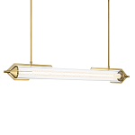 Подвесной светильник линейный золотого цвета с длинной цилиндрической стеклянной трубкой Eurofase варинант исполнения - 1 | Loft Concept в Тюмени