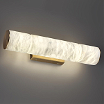 Бра с цилиндрическим плафоном из белого алебастра на прямоугольном основании Латунь Cryptocrystalline Stone варинант исполнения - 2 | Loft Concept в Тюмени