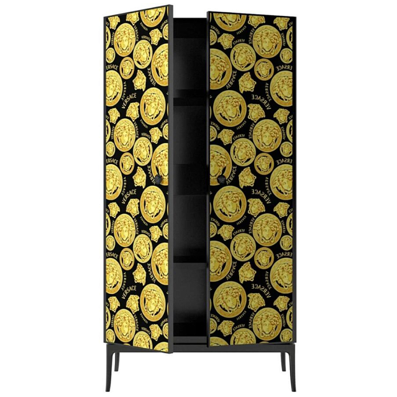 Stiletto Cabinet Barocco Medusa Бежевый Черный матовый Золотой в Тюмени | Loft Concept 