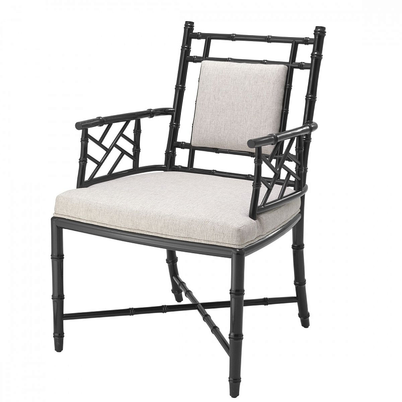 Кресло Eichholtz Chair Germaine Черный Бежево-серый Кресло Eichholtz Chair Germaine Черный Бежево-серый в Тюмени | Loft Concept