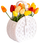 Кашпо для цветов в виде сумки Bag Vase Round White варинант исполнения - 1 | Loft Concept в Тюмени