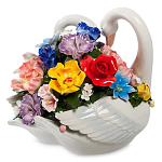 Статуэтка фарфоровая Лебеди с цветами Charming Statuette варинант исполнения - 1 | Loft Concept в Тюмени