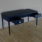 Письменный стол Elsa Dreams Blue Шпон дерево с двумя ящиками варинант исполнения - 3 | Loft Concept в Тюмени