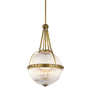 Подвесной светильник с рифленым стеклянным плафоном в форме шара Kichler