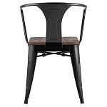 Черный глянцевый стул с сиденьем из натурального дерева TOLIX варинант исполнения - 4 | Loft Concept в Тюмени