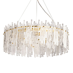 Люстра круглая с прозрачными стержнями разной длины Textured Glass Chandelier варинант исполнения - 1 | Loft Concept в Тюмени