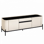 ТВ-тумба белая с чёрной столешницей с 2-мя дверками и ящиком San Marco варинант исполнения - 1 | Loft Concept в Тюмени