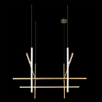 Люстра с 8-ю пересекающимися цилиндрическими плафонами на тонких тросах Trumpet tube варинант исполнения - 5 | Loft Concept в Тюмени