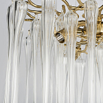 Люстра подвесная круглая в виде ветвей деревьев бронзового цвета с прозрачными подвесками-каплями Droplet Chandelier варинант исполнения - 5 | Loft Concept в Тюмени