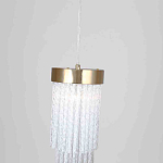 Подвесной светильник с прозрачными стеклянными подвесками и металлическим основанием Nembus варинант исполнения - 2 | Loft Concept в Тюмени