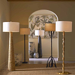 Торшер с фактурным массивным корпусом и тканевым цилиндрическим абажуром Textured Monolith варинант исполнения - 5 | Loft Concept в Тюмени