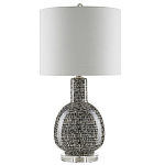 Настольная лампа с корпусом в форме амфоры и тканевым абажуром Warmth of Light варинант исполнения - 3 | Loft Concept в Тюмени