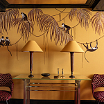 Обои с вышивкой ручной работы Étienne Original colourway on wool sateen варинант исполнения - 4 | Loft Concept в Тюмени