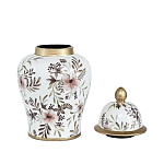 Ваза с нежным цветочным узором в пастельных тонах и крышкой с золотым акцентом Chinoiserie Ceramics варинант исполнения - 2 | Loft Concept в Тюмени