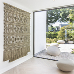 Панно на стену плетеное Макраме бежевый цвет  варинант исполнения - 6 | Loft Concept в Тюмени