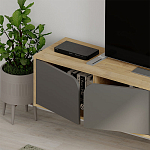 ТВ-тумба подвесная цвета древесины с 4-мя темно-серыми дверцами SPARK TV STAND OAK ANTHRACITE варинант исполнения - 4 | Loft Concept в Тюмени