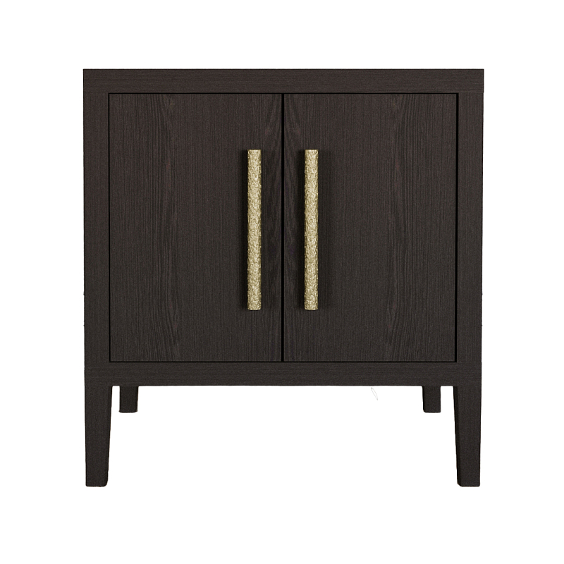 Тумбочка Primo с дверцами шпон темный орех Темный дуб Золотой в Тюмени | Loft Concept 