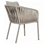 Стул серо-бежевый с декоративным плетением на спинке и подлокотниках Chair Weave варинант исполнения - 3 | Loft Concept в Тюмени