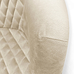 Барный стул со спинкой и подлокотниками на 4-х деревянных ножках Кремовый Велюр Ava Charm варинант исполнения - 4 | Loft Concept в Тюмени