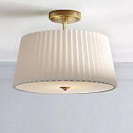 Потолочный светильник с белым плиссированным абажуром Ganglion варинант исполнения - 2 | Loft Concept в Тюмени