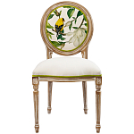 Стул бежевый из натурального бука с изображением птиц и цветов Blooming Birds варинант исполнения - 1 | Loft Concept в Тюмени