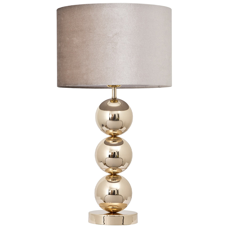 Настольная лампа с основанием в виде золотых сфер Balance Table Lamp Gold Глянцевое золото Бежево-серый Настольная лампа с основанием в виде золотых сфер Balance Table Lamp Gold Глянцевое золото Бежево-серый в Тюмени | Loft Concept