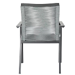 Стул темно-серый с высокой плетеной спинкой и сиденьем Braided Strength варинант исполнения - 4 | Loft Concept в Тюмени