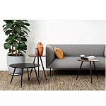 Кофейный столик с круглой столешницей на 3-х черных ножках Laconic Stylish Design варинант исполнения - 2 | Loft Concept в Тюмени