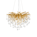 Люстра подвесная с прозрачными стеклянными подвесками в форме капель Диаметр 60 см Droplet Chandelier варинант исполнения - 6 | Loft Concept в Тюмени