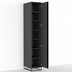 Шкаф-пенал с зеркальной дверцей и фасадом цвета графит Strict Lines варинант исполнения - 3 | Loft Concept в Тюмени