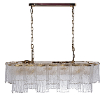 Люстра подвесная прямоугольная из рифленого стекла Fluted Glass Chandelier варинант исполнения - 2 | Loft Concept в Тюмени