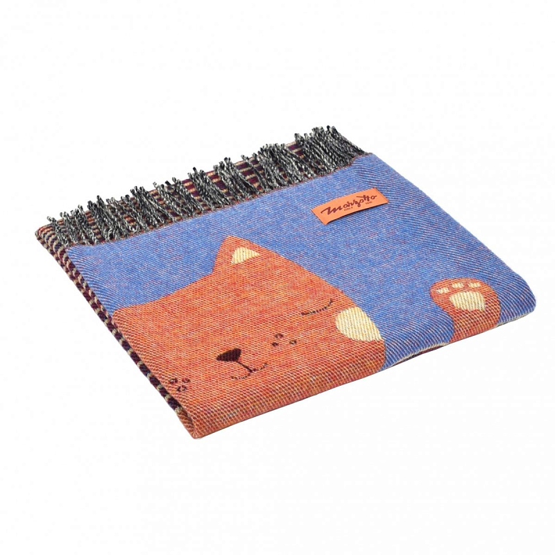 Плед CAT 1 Marzotto Синий Оранжевый в Тюмени | Loft Concept 