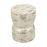 Приставной столик с мозаичным рисунком из раковин устриц Bone Inlay варинант исполнения - 4 | Loft Concept в Тюмени